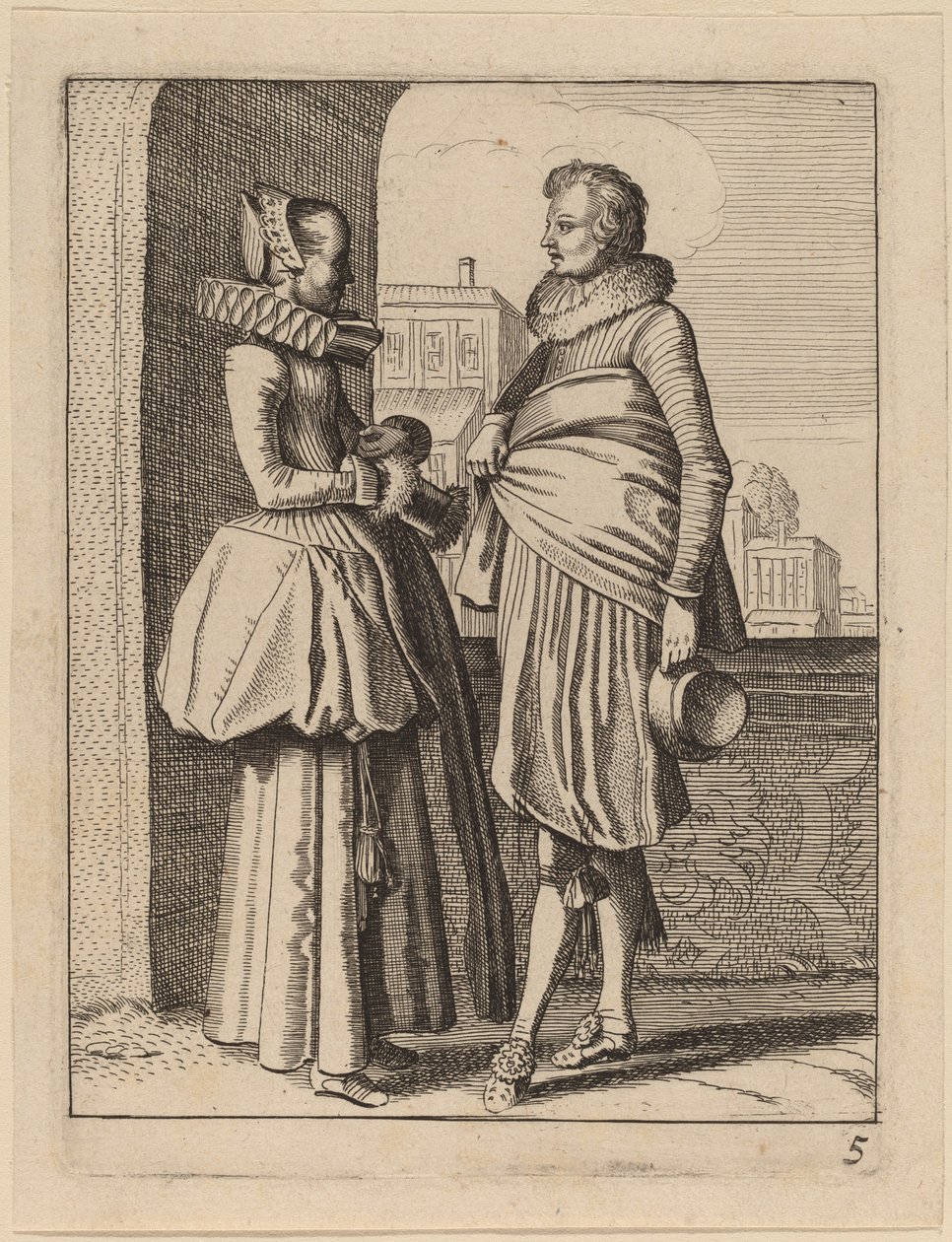 Dwie postacie w kostiumie autorstwa Jan van de Velde II