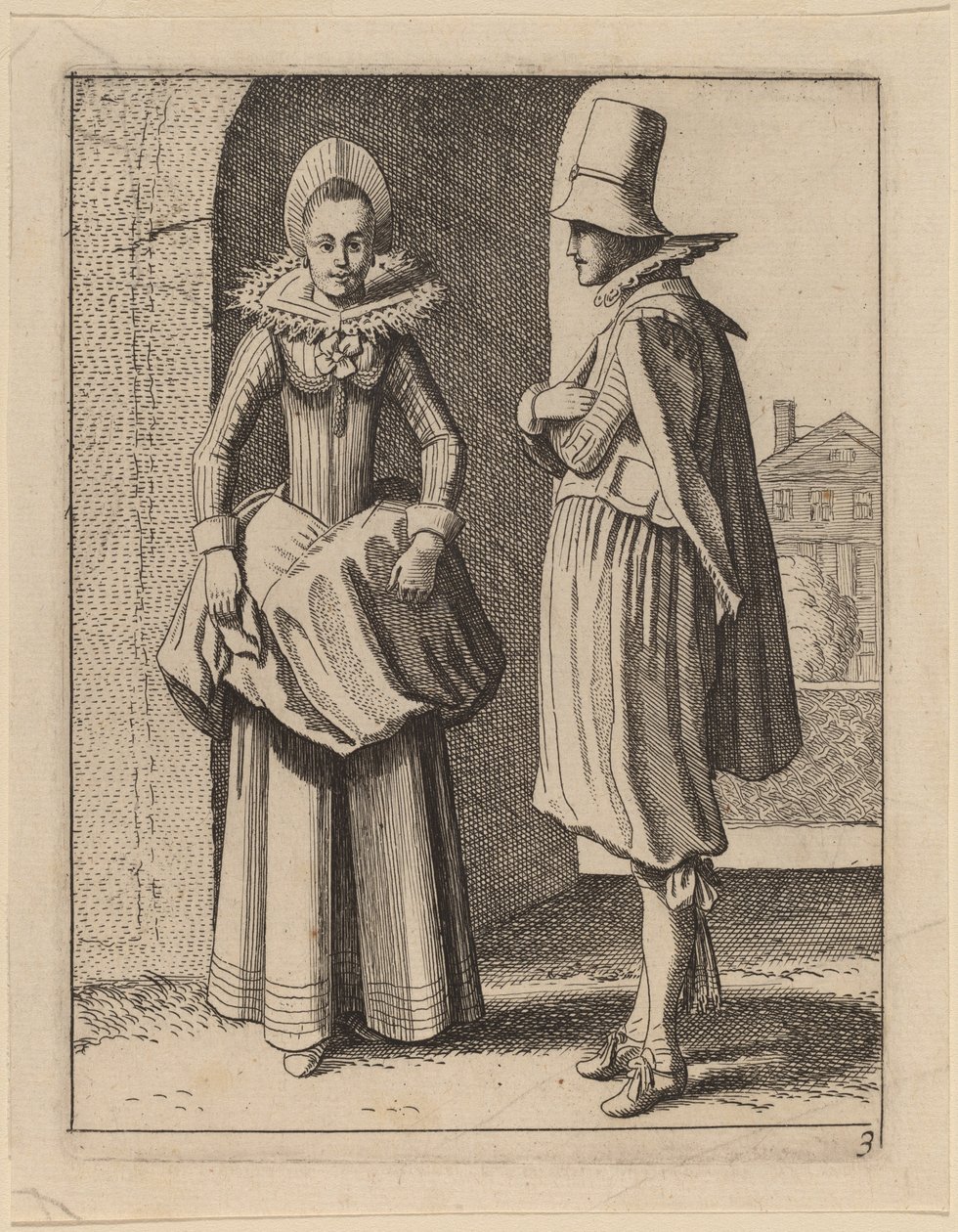 Dwie postacie w kostiumie autorstwa Jan van de Velde II