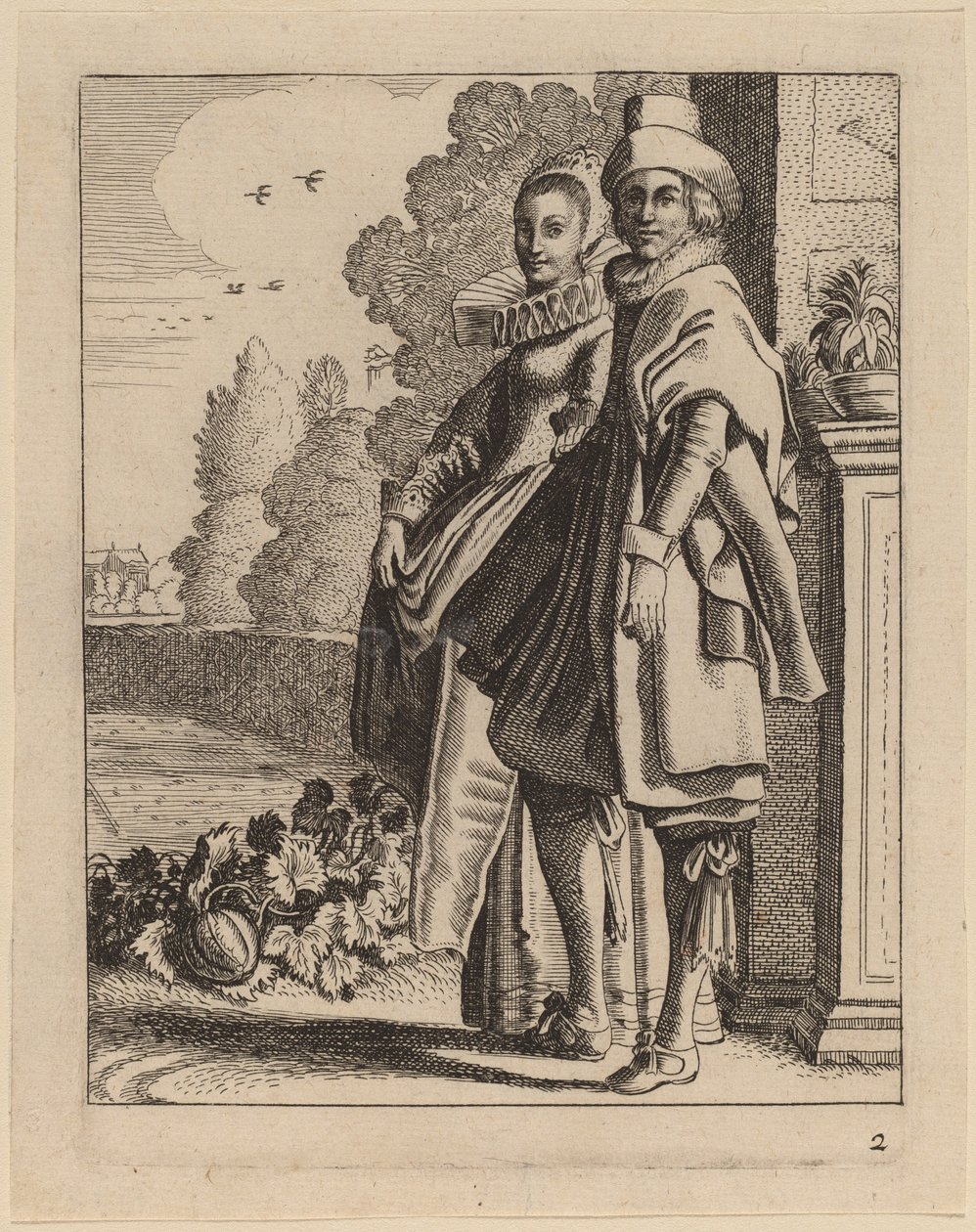 Dwie postacie w kostiumie autorstwa Jan van de Velde II