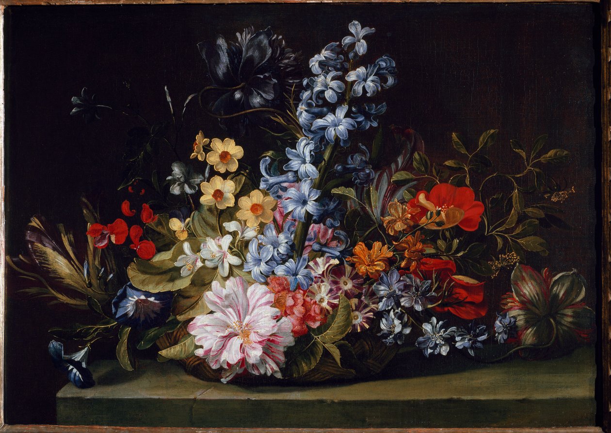 Kosz kwiatów (malarstwo autorstwa Jan van den Hecke