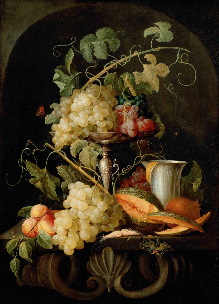 Martwa natura z owocami, 1650-1660. autorstwa Jan van den Hecke