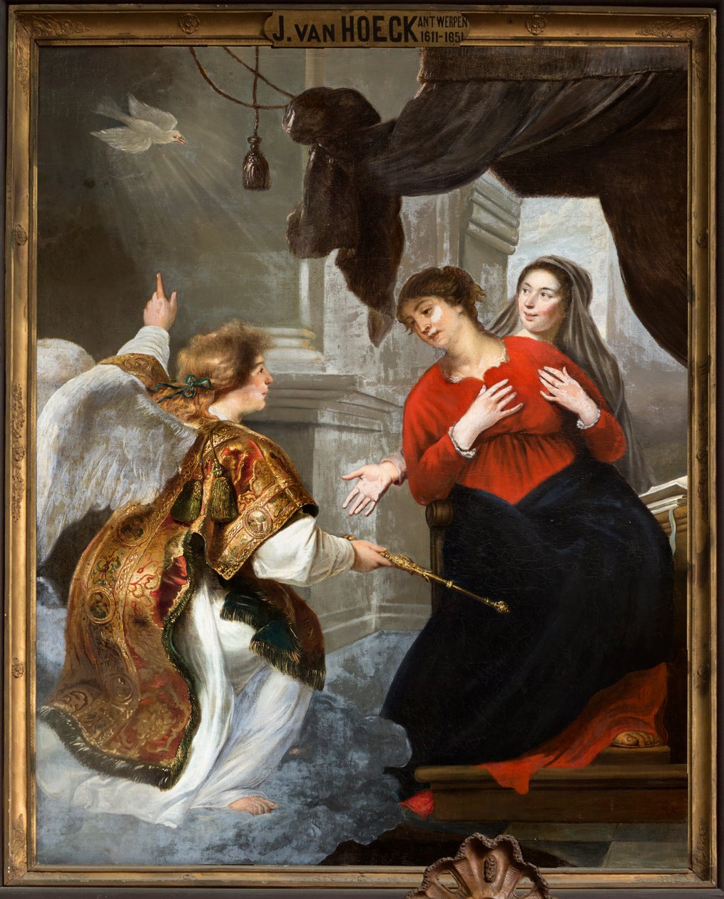 Kościół parafialny (Kościół Parafialny Matki Bożej). Wnętrze. obraz. autorstwa Jan van den Hoecke