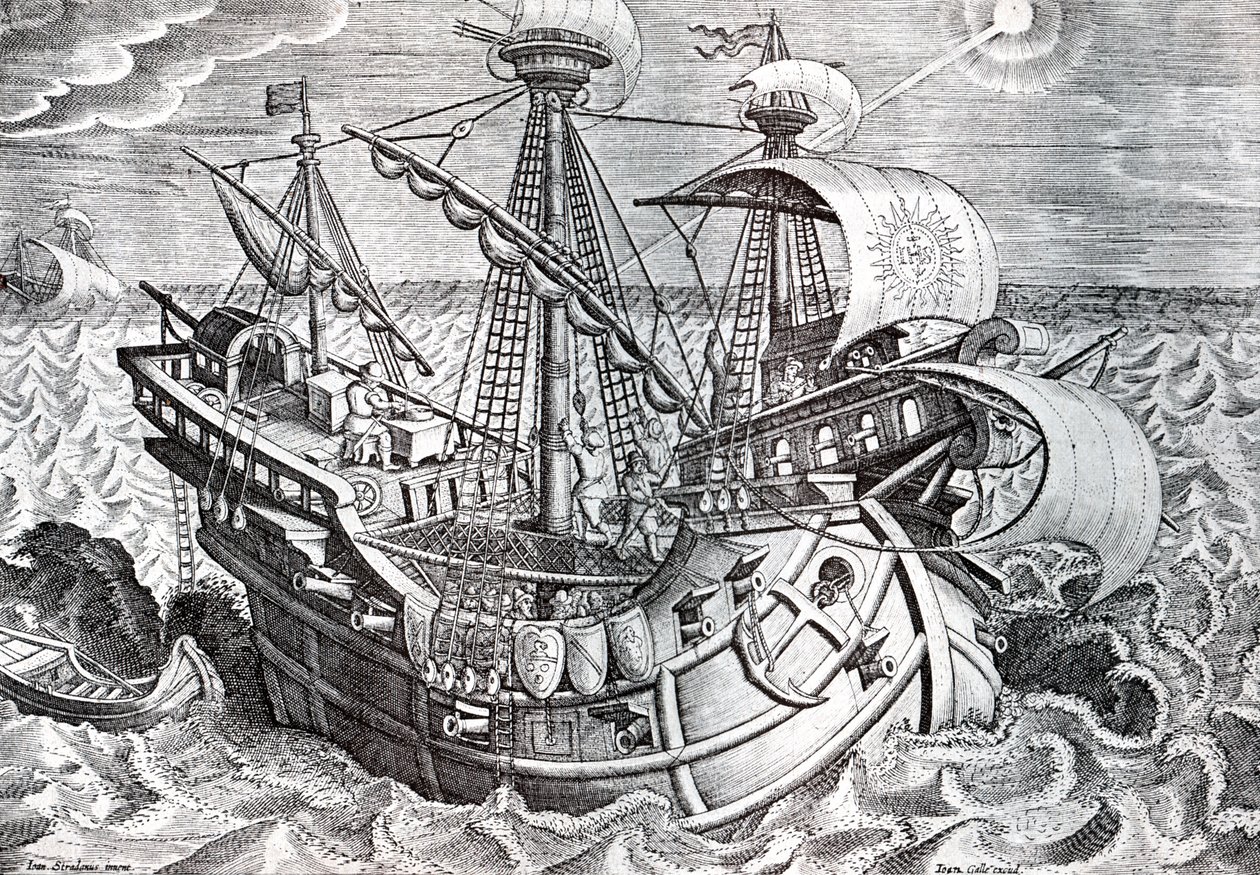 Nawigacja autorstwa Jan van der (1523 1605) Straet