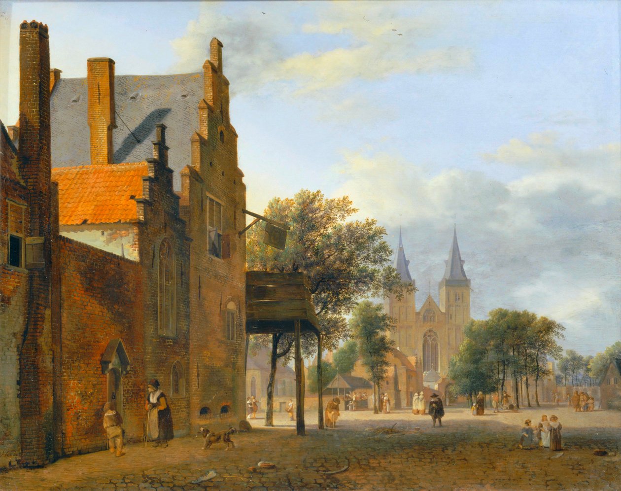 Place et eglise Saint-Victor à Xanten - Plac i kościół Saint-Victor w Xanten ... autorstwa Jan van der (manner of) Heyden