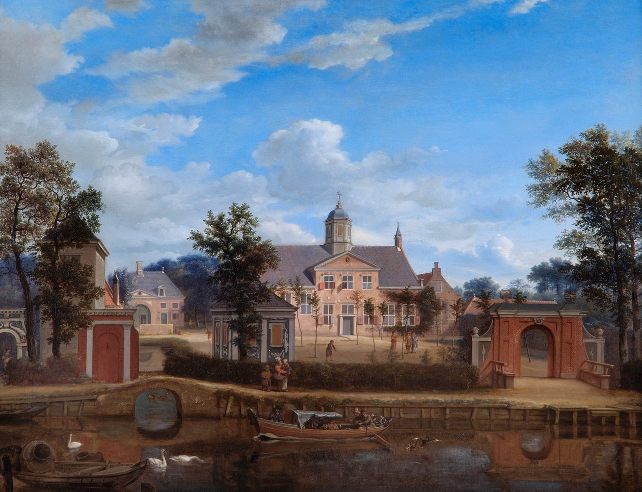 Zamek Goudestein, nad rzeką Vecht, w pobliżu Maarsen autorstwa Jan van der Heyden