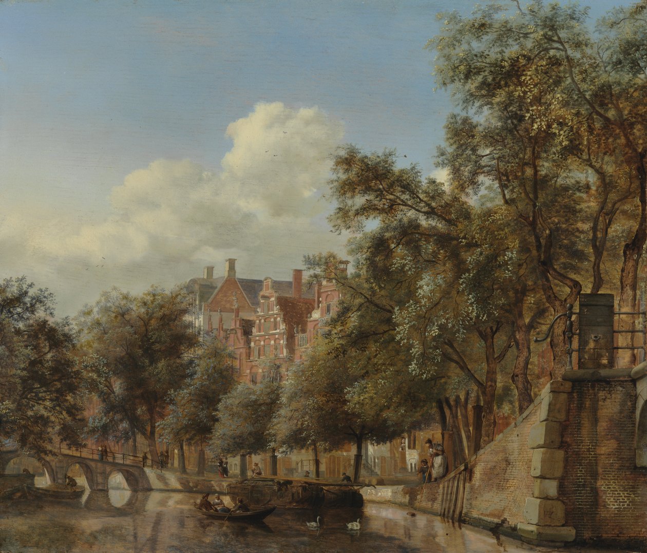 Herengracht w Amsterdamie, widziany od strony Leliegrachtu autorstwa Jan van der Heyden