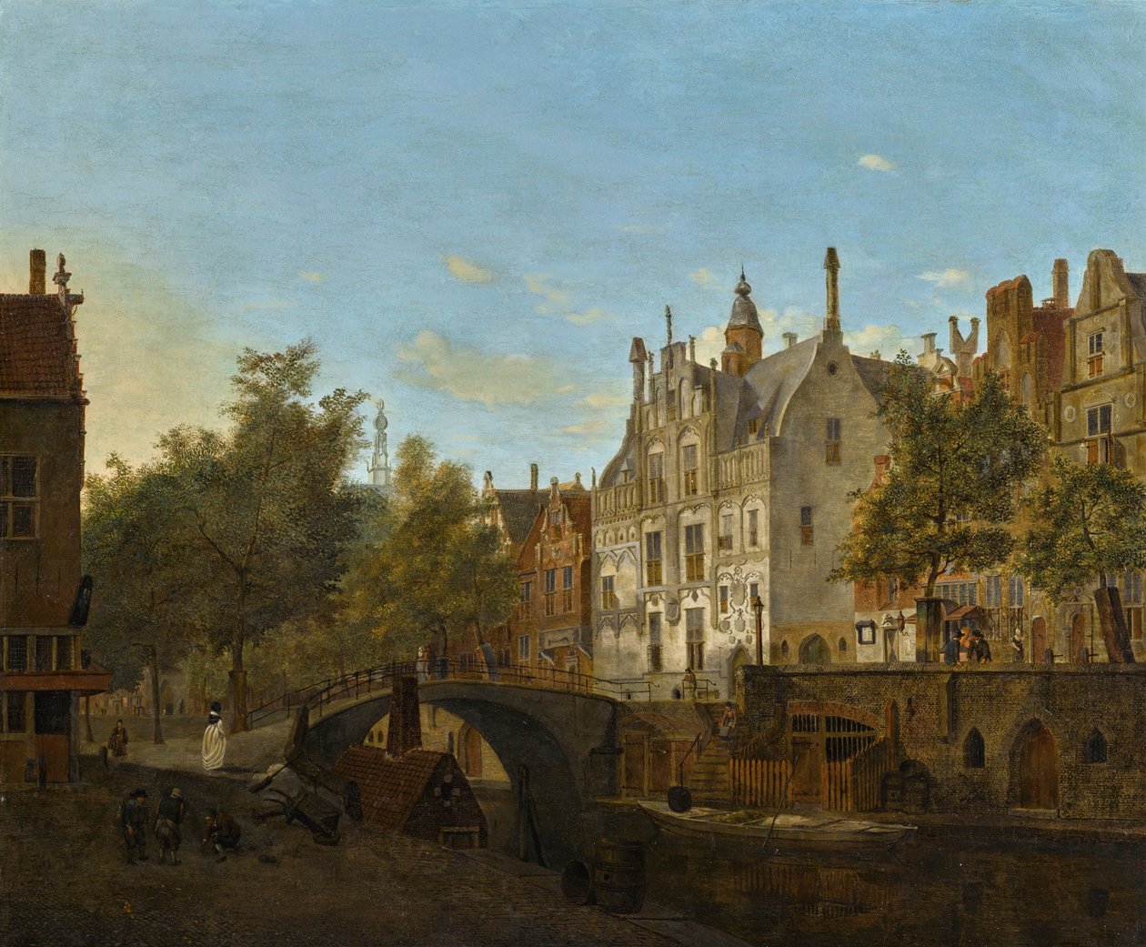 Widok na Oude Delft z Gemeenlandshuis autorstwa Jan van der Heyden