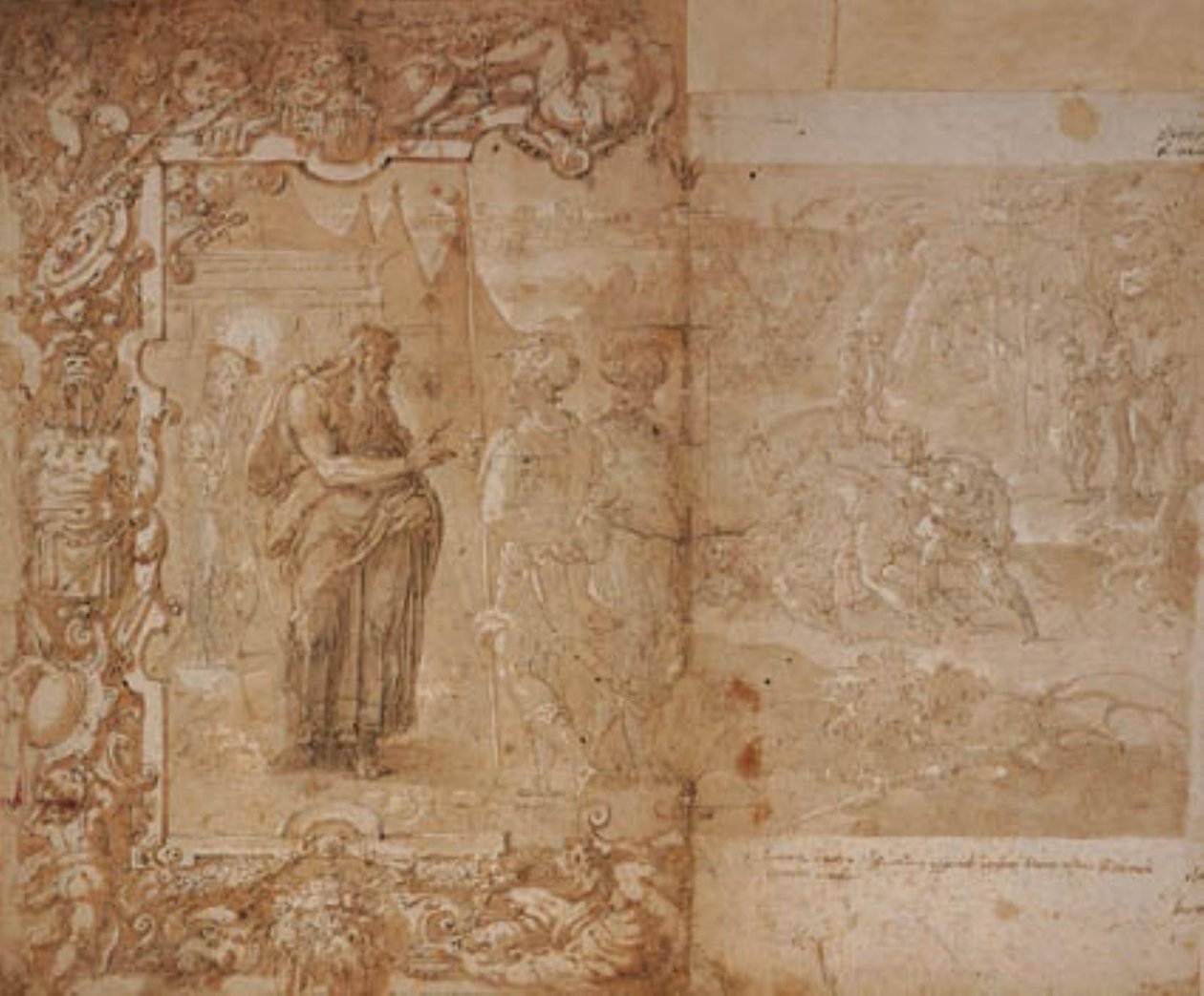 Rysunek do gobelinu z historią Ulissesa i Diomedesa autorstwa Jan van der Straet