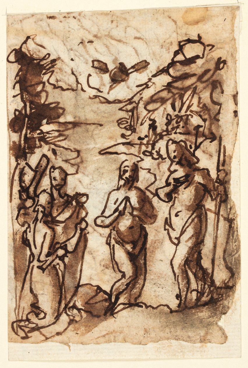 Chrzest Chrystusa i Pieta autorstwa Jan van der Straet, called Stradanus