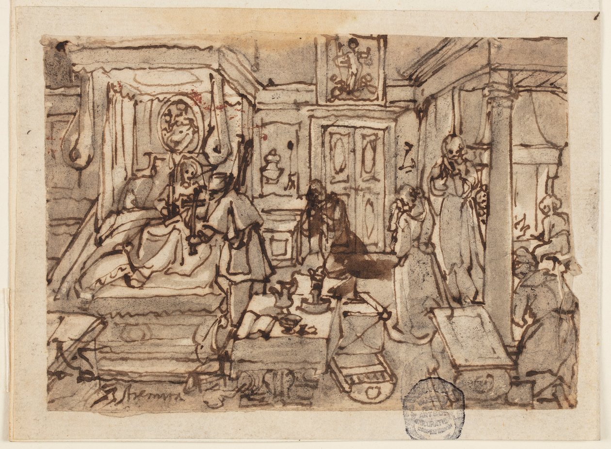 Ostatnie namaszczenie autorstwa Jan van der Straet, called Stradanus