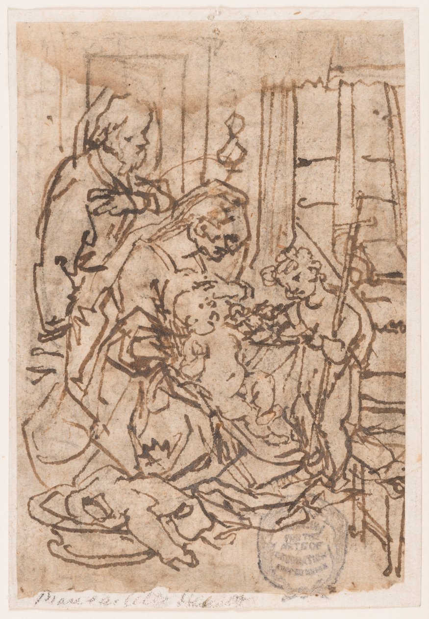 Święta Rodzina i św. Jan Chrzciciel autorstwa Jan van der Straet, called Stradanus