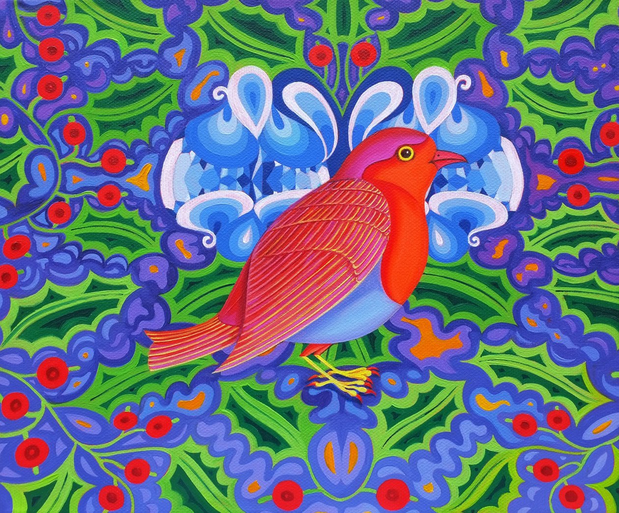 Świąteczny Robin, 2012, autorstwa Jane Tattersfield