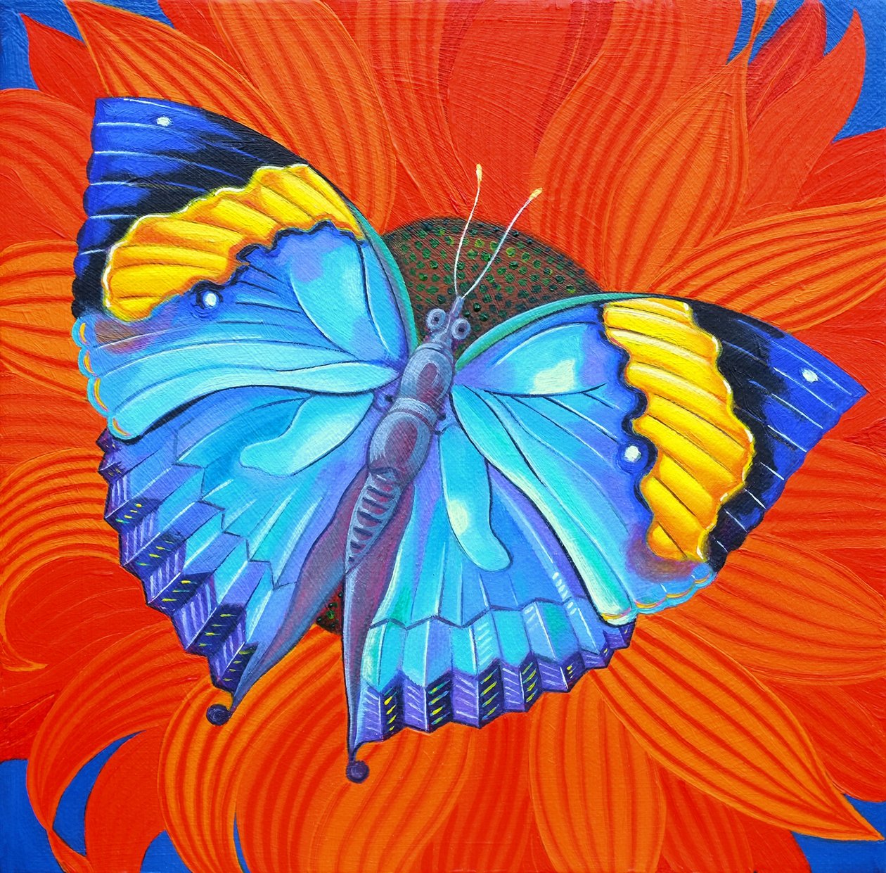 Motyl z liści indyjskich, 2014, autorstwa Jane Tattersfield