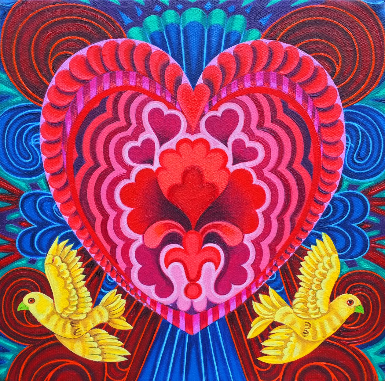 Serce i ptaki, 2016, autorstwa Jane Tattersfield