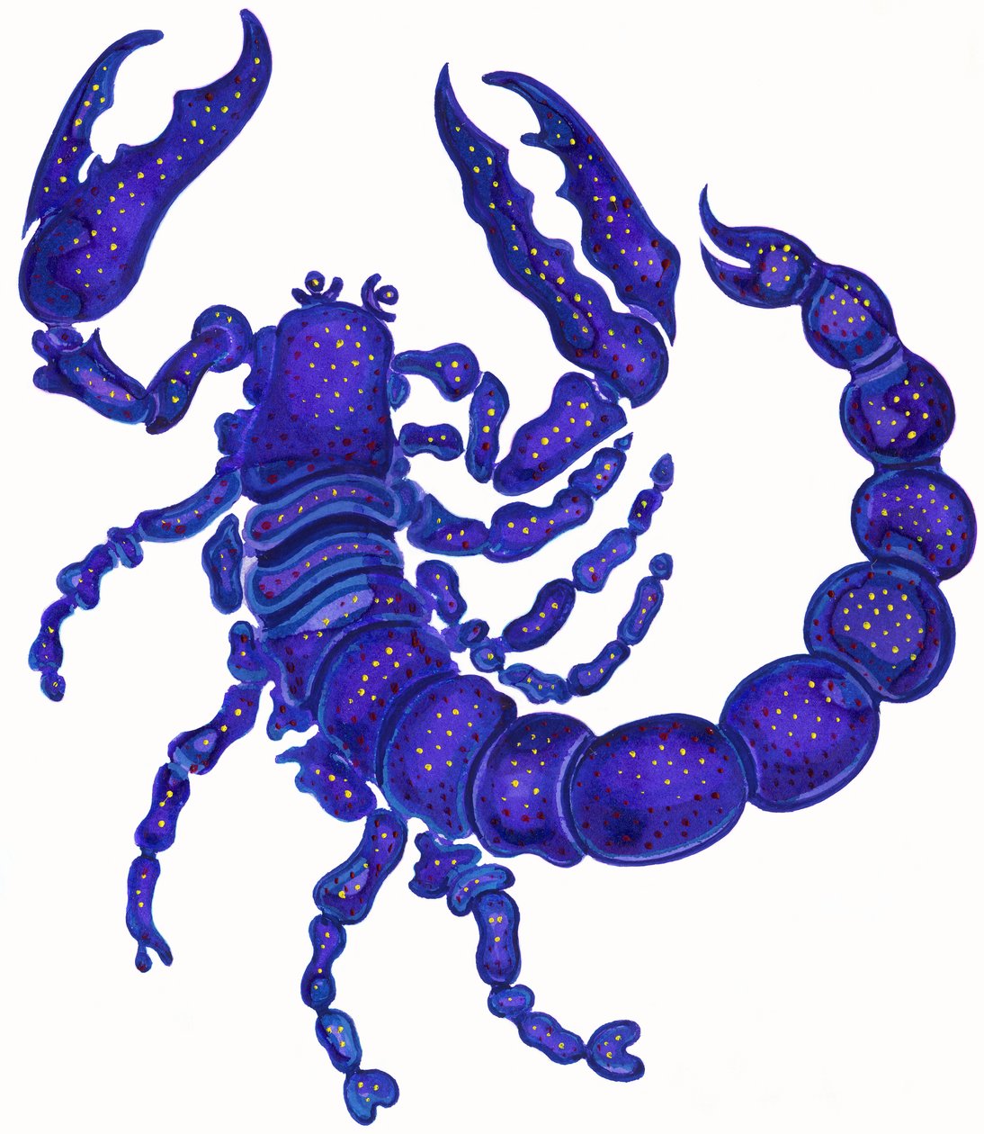 Scorpio, 1996 (atrament i gwasz) autorstwa Jane Tattersfield