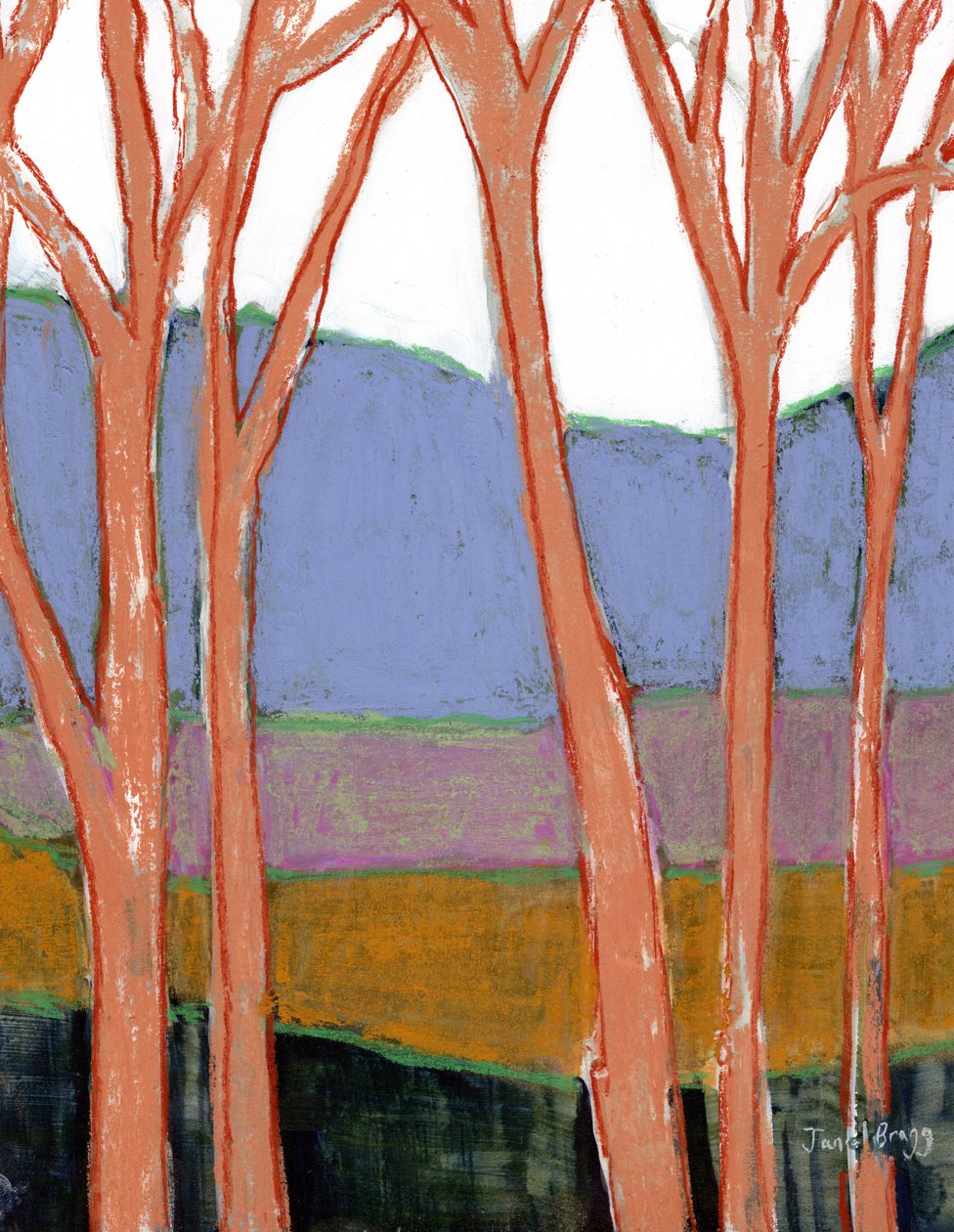 Holiday Hideaway Blue Hill Edition, ok. 2024 (mieszane media na papierze) autorstwa Janel Bragg