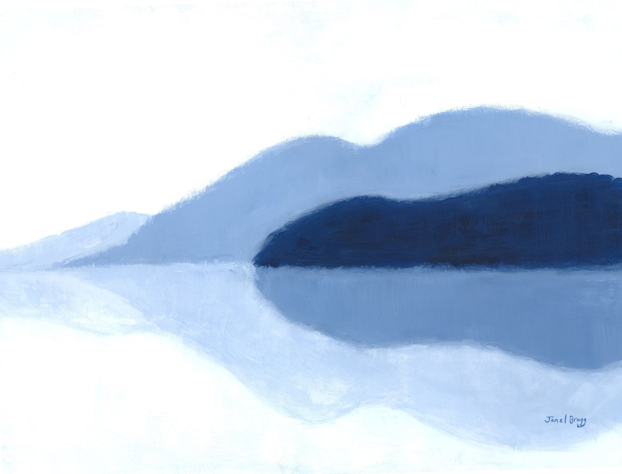 Refleksje z wysp San Juan, ok. 2021 (kazeina na papierze) autorstwa Janel Bragg