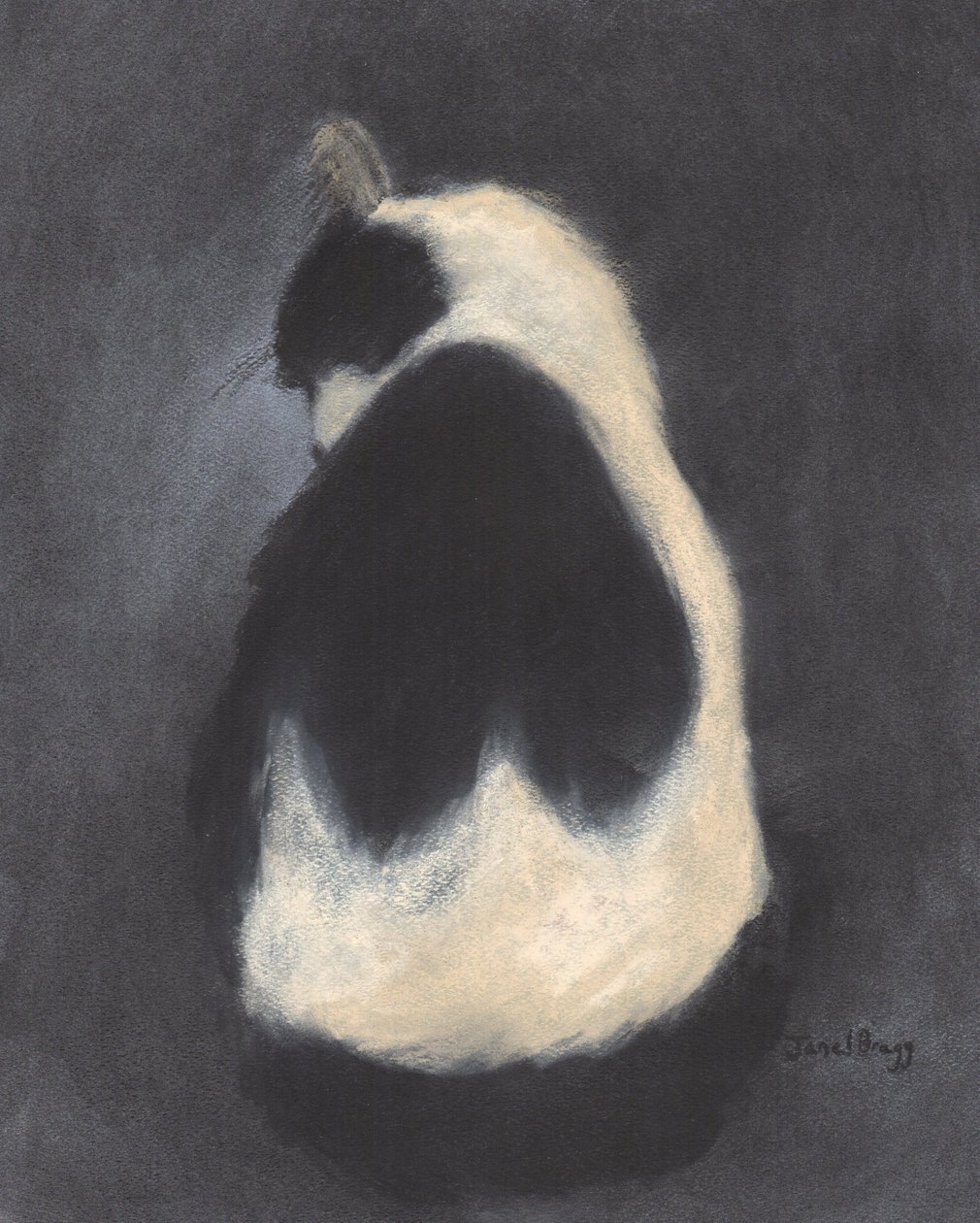 Thomas bierze kąpiel, ok. 2018 (pastel i węgiel na papierze) autorstwa Janel Bragg
