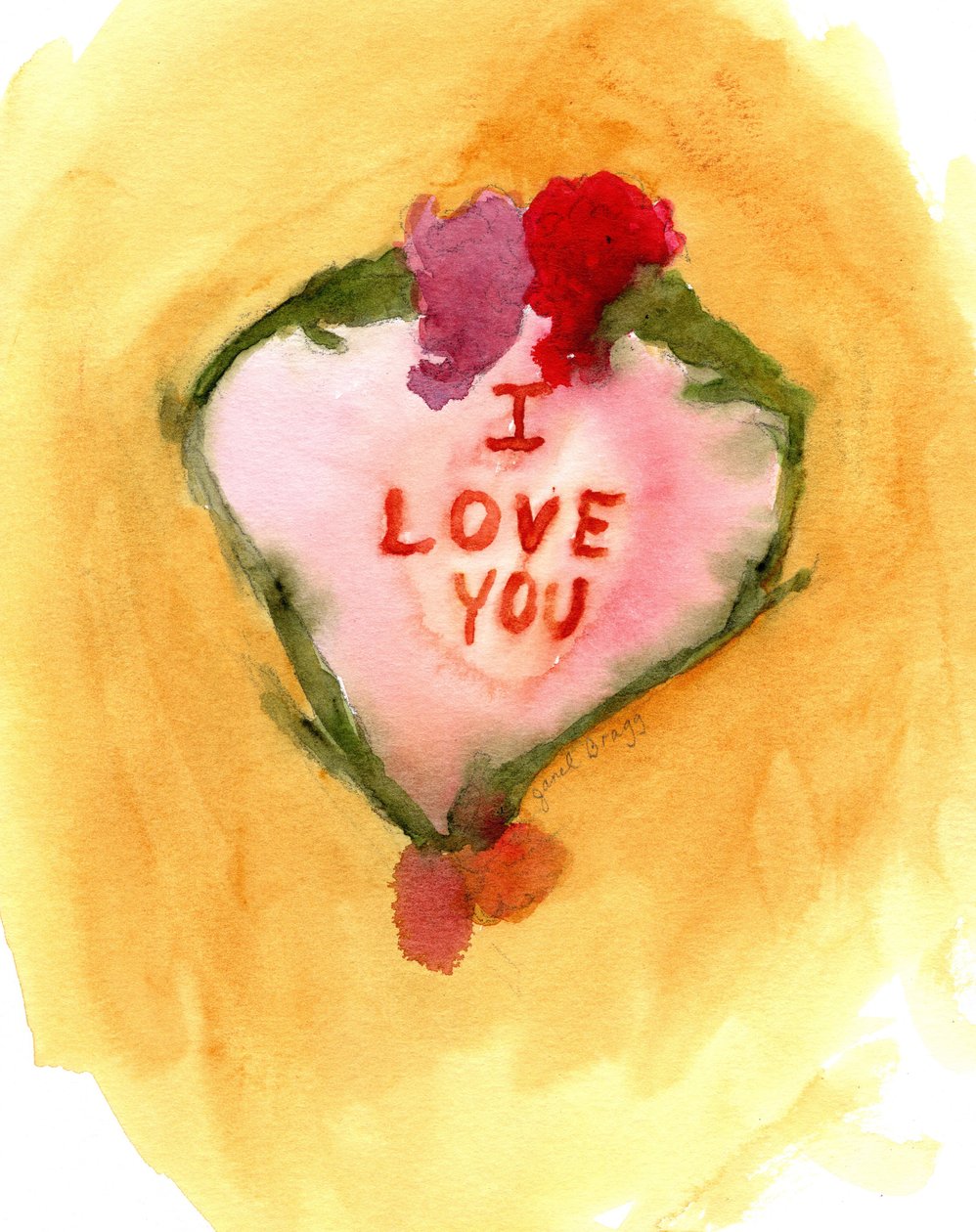 Valentine II, ok. 2019 (akwarela na papierze) autorstwa Janel Bragg