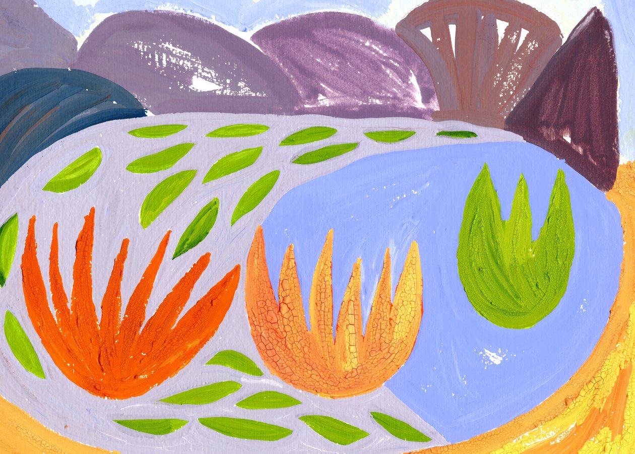 Jezioro Nocne, 1996 (gwasz na papierze) autorstwa Janet McKenzie
