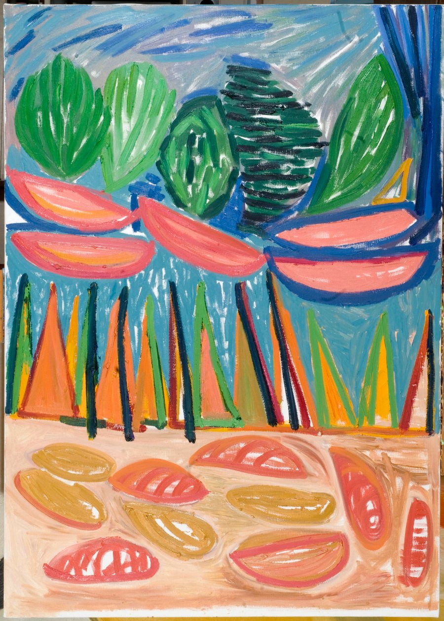 Jesteśmy tylko niepokonani (i), 2007 (olej na płótnie) autorstwa Janet McKenzie