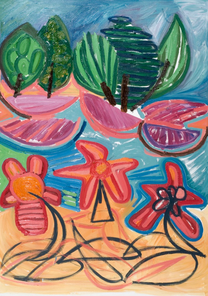 Jesteśmy tylko niepokonani (iii), 2007 (olej na płótnie) autorstwa Janet McKenzie