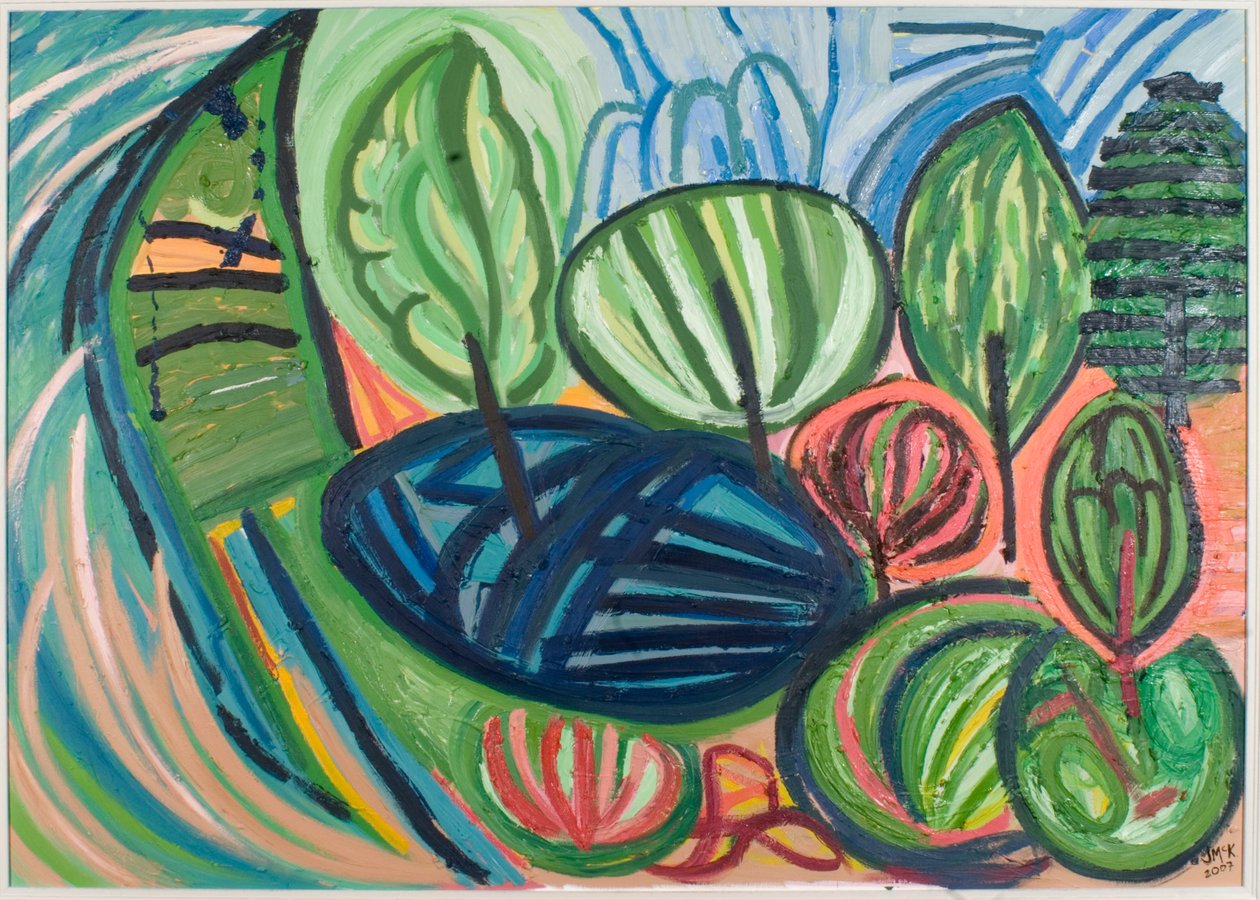 Wormiston Wood, lato 2007 (olej na płótnie) autorstwa Janet McKenzie