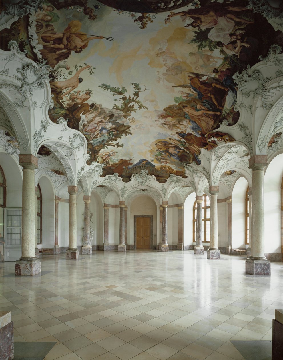 Rezydencja w Wuerzburgu, Sala Terrena, Wuerzburg, Niemcy (fresk) autorstwa Januarius Zick