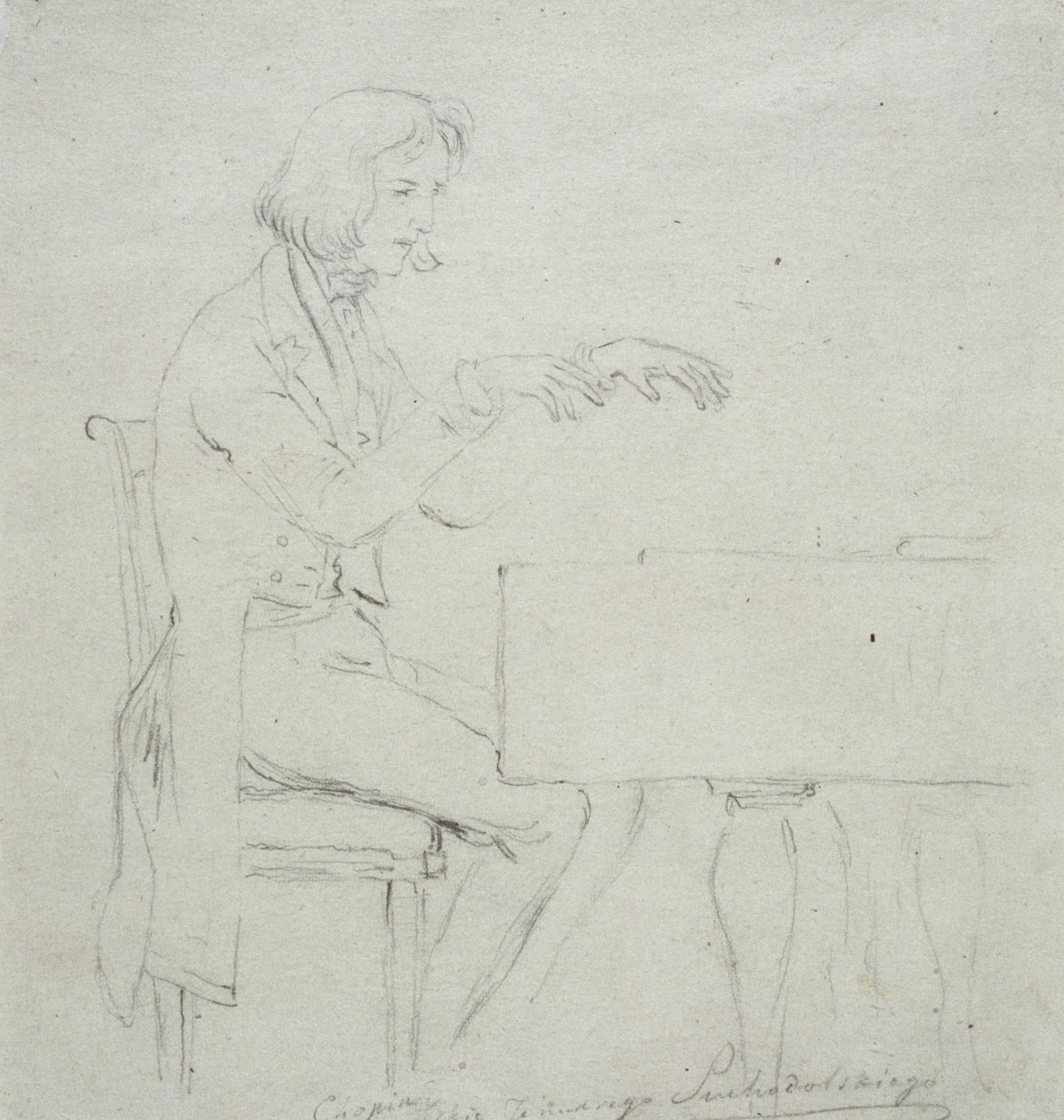 Fryderyk Chopin (1810-49) na fortepianie autorstwa January Suchodolski