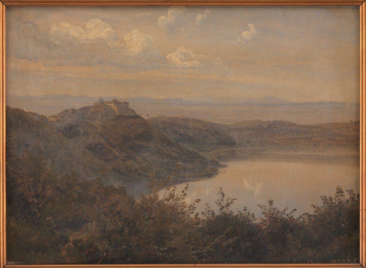 Widok na Castel Gandolfo, Włochy autorstwa Janus La Cour