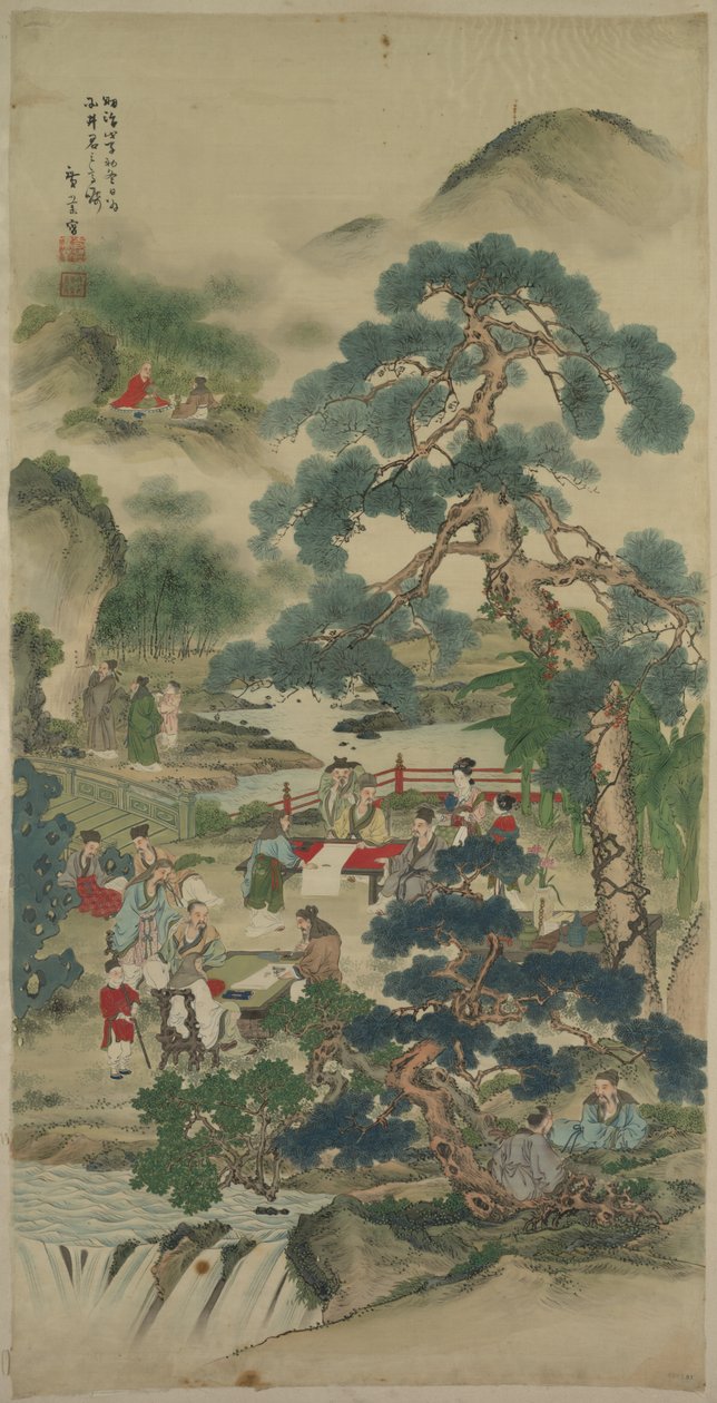 Chińscy mędrcy w ogrodzie autorstwa Japan, Meiji period