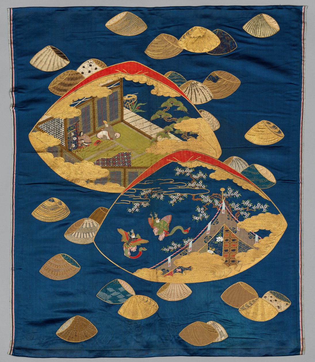 Okładka prezentu (Fukusa) z grą w dopasowywanie muszli Tale of Genji autorstwa Japan, Meiji period