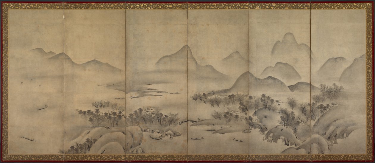 Księżycowy krajobraz (jeden z pary) autorstwa Japan, Muromachi period