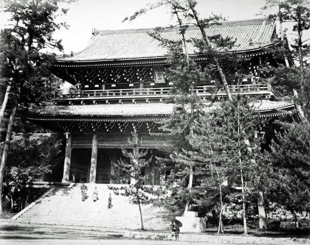 Główna brama do świątyni Chion-in, Japonia, ok. 1860-80 autorstwa Japanese Photographer