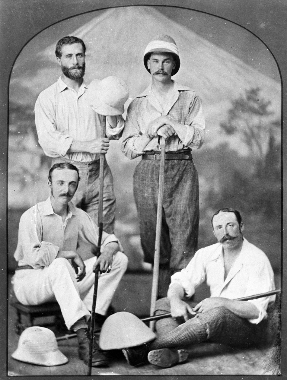 Portret czterech Europejczyków w Japonii, ok. 1870 autorstwa Japanese Photographer