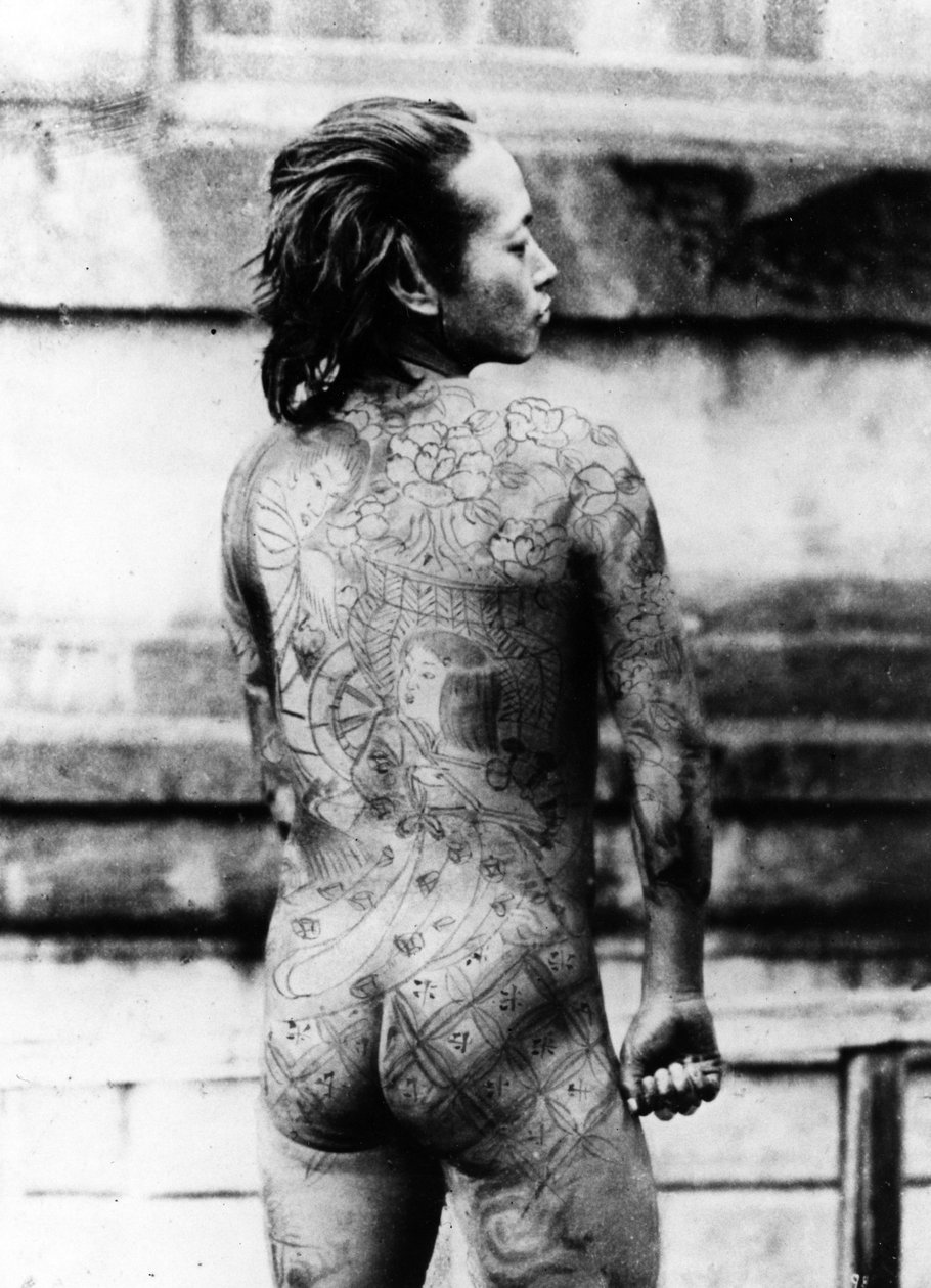Betto z tatuażem, ok. 1860-80 autorstwa Japanese Photographer