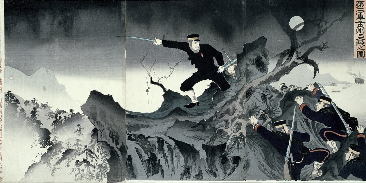 Odcinek z wojny chińsko-japońskiej (drewnodruk) autorstwa Japanese School