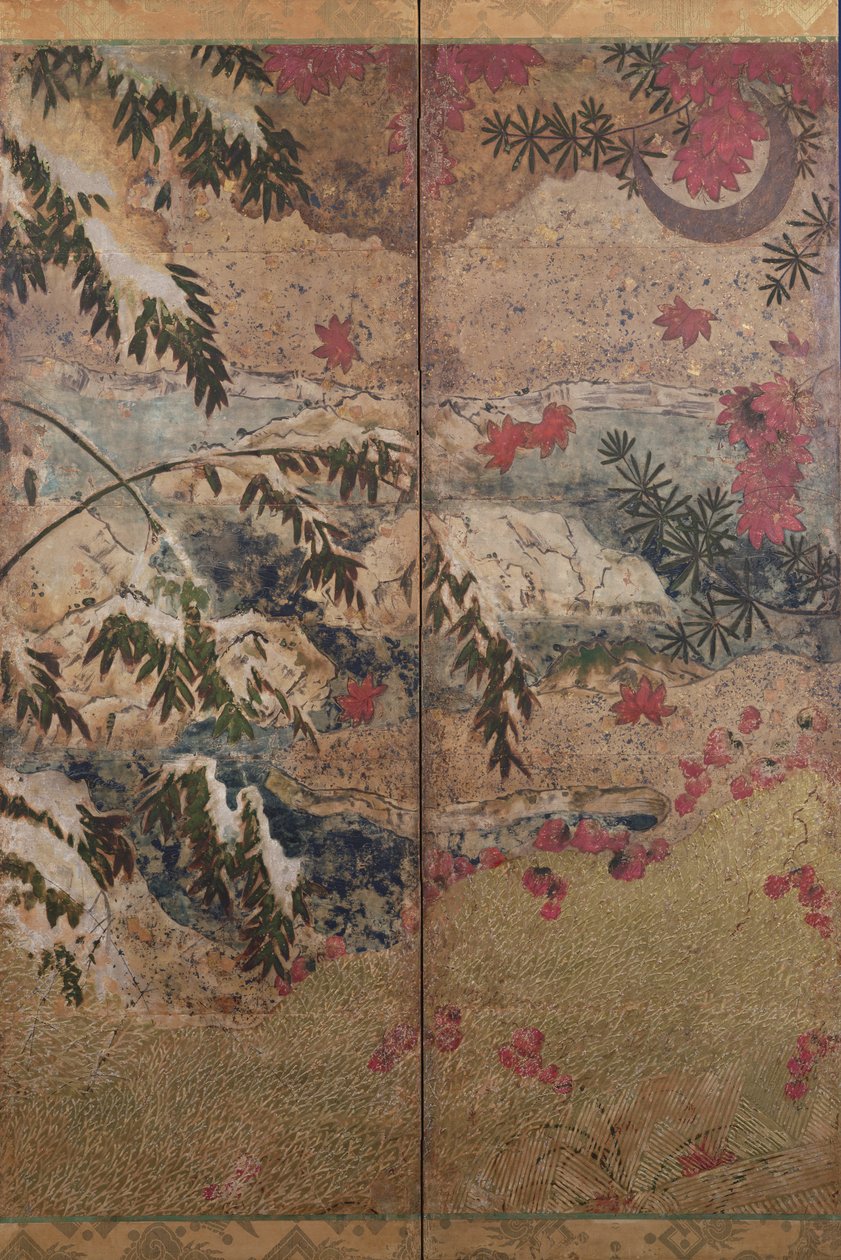 Rośliny jesienno-zimowe, ok.1550, autorstwa Japanese School