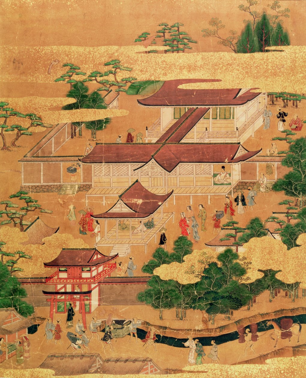 Życie i rozrywki dworu japońskiego, Szkoła Tosa, okres Edo, ok. 1800 (rysunek z serii) autorstwa Japanese School