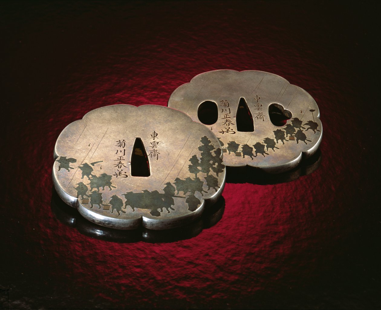 Tsuba Sword Guard, okres Edo (1603-1867) (srebrny) autorstwa Japanese School