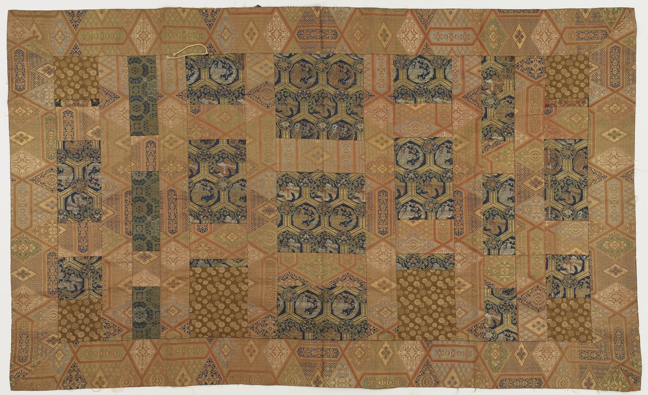 Szata mnicha buddyjskiego, połatana; kesa ??, okres Edo, 1615-1868 (jedwab) autorstwa Japanese School