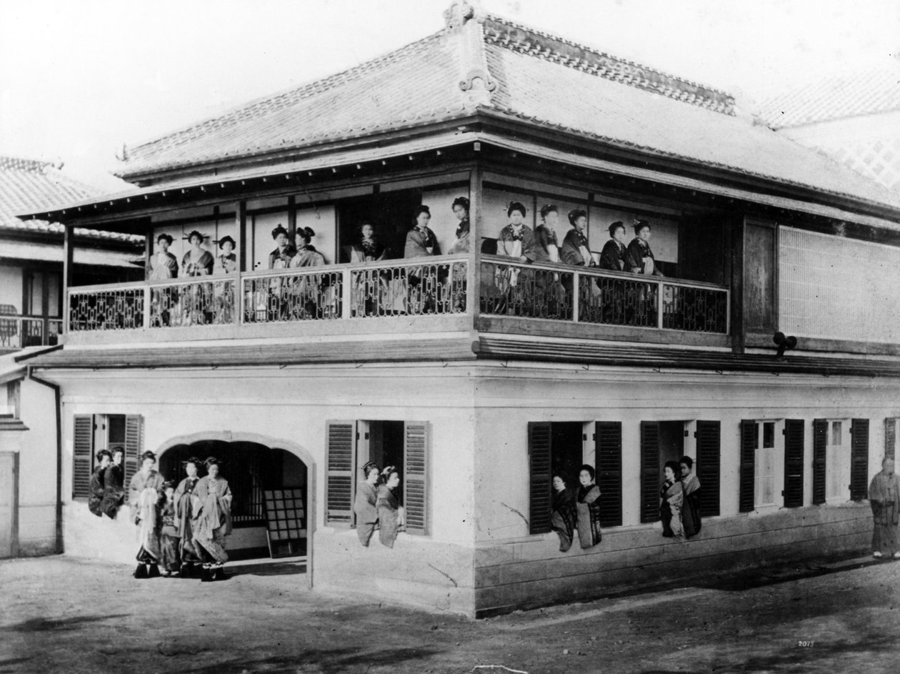 Dom gejszy, ok. 1860 r. autorstwa Japanese Photographer