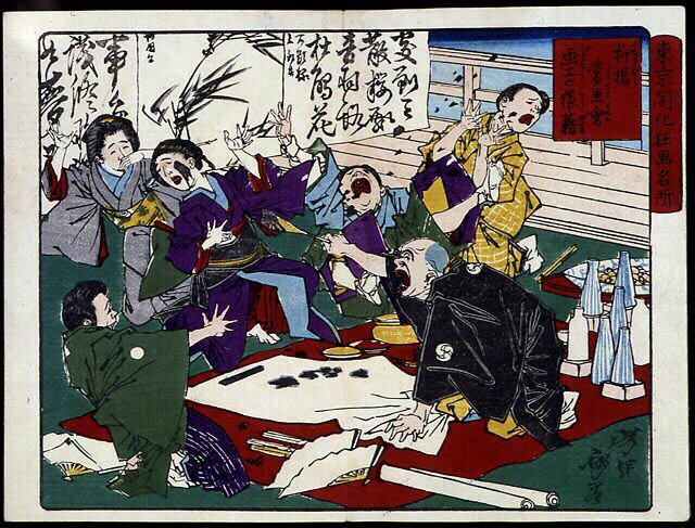 Zły malarz i jego uczniowie, Japonia autorstwa Japanese School