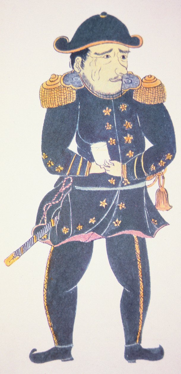 Commodore Perry w Japonii - impresja japońskiego artysty autorstwa Japanese School