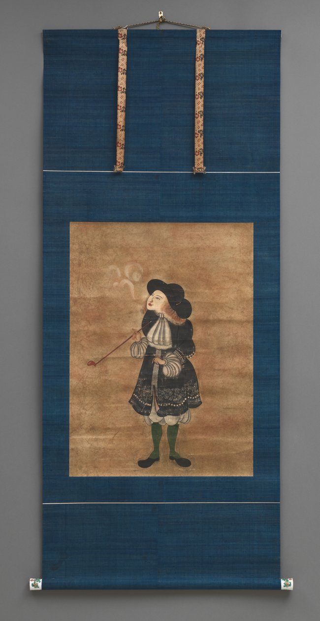 Kupiec holenderski, pocz. XVIII w. (akwarela z ceramicznymi gałkami) autorstwa Japanese School
