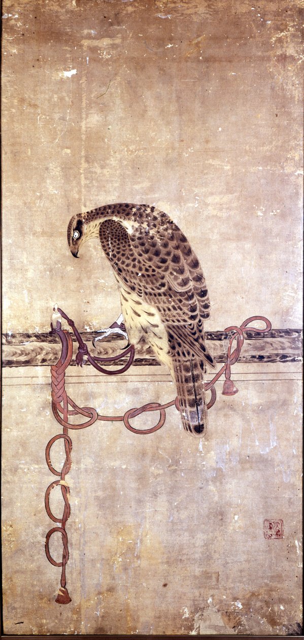 Sokół. XV-wieczne japońskie dzieło Daysena. Genua, Muzeum Chiossone. autorstwa Japanese School