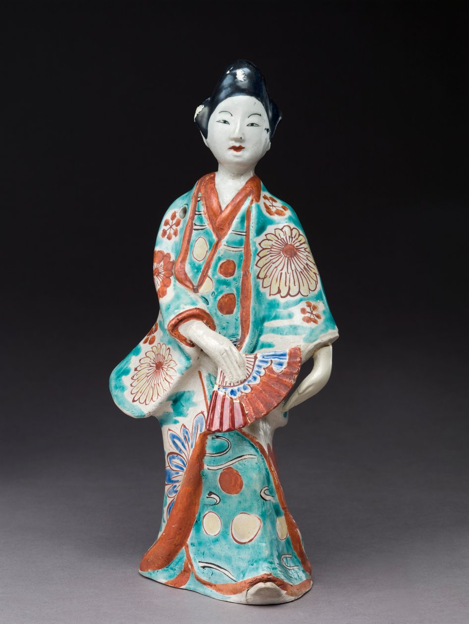 Figura tańczącej kobiety, japońska, prawdopodobnie XVII w. (ceramika pokryta emalią) autorstwa Japanese School