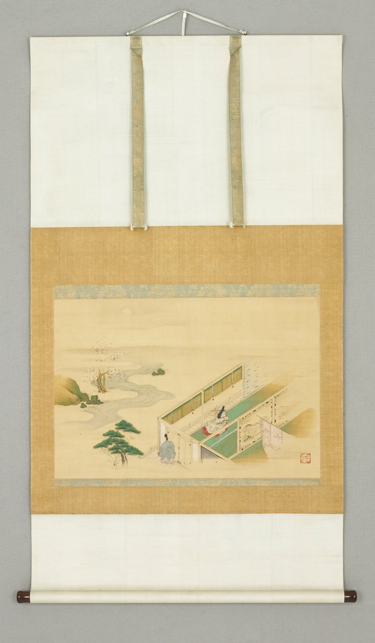 Dom w pejzażu, pocz. XVIII w. (tusz i kolor na papierze) autorstwa Japanese School