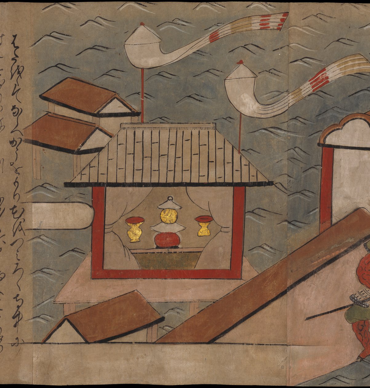 Pawilon japoński, ilustracja z „Taishokkan” (tusz i kolor na papierze) autorstwa Japanese School