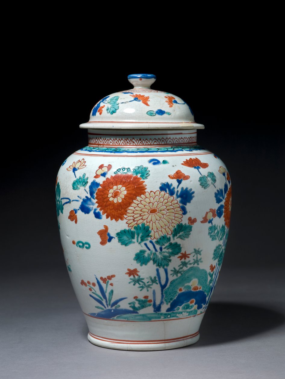 Słój z pokrywką, ok.1670-80 (porcelana kakiemon) autorstwa Japanese School